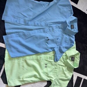Under Armour Boys Blue and Green Fishing Shirts